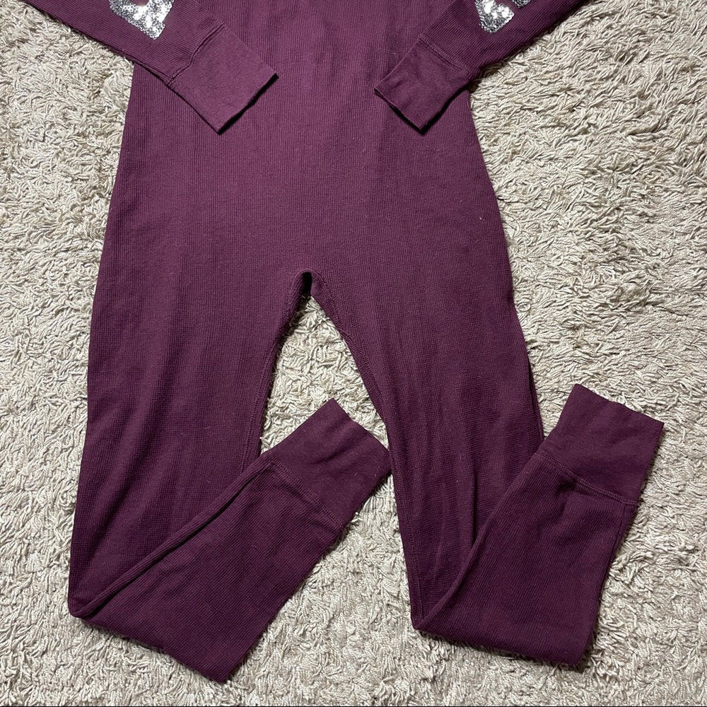 Victoria's Secret Plum Pajama Onesie with Metallic Accents - Picture 4 of 9